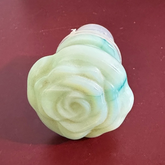 Vintage Avon Green Glass Vase with Floral Design - Picture 7 of 7